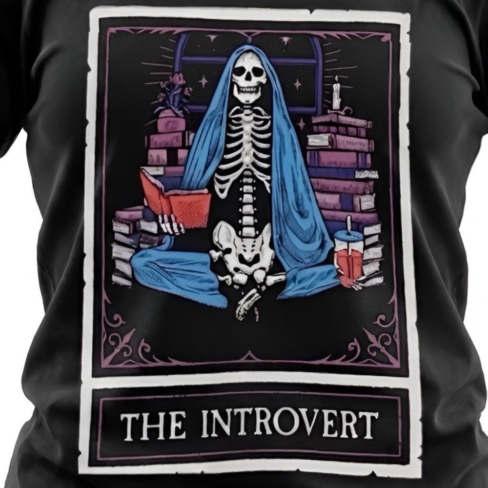 TORRID Skull "Introvert" Tarot Classic Fit Heritage Jersey Crew Tee NWT Size 1X
